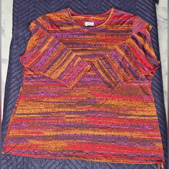 Bon Worth Women's Print Pullover Blouse 3/4 Sleeve Size XL - Picture 5 of 7